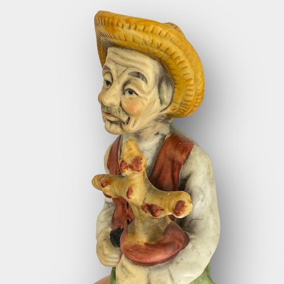 Vintage Chalkware Religious Figurine Statue – Folk Art Collectible (Cracked) - Picture 7 of 12